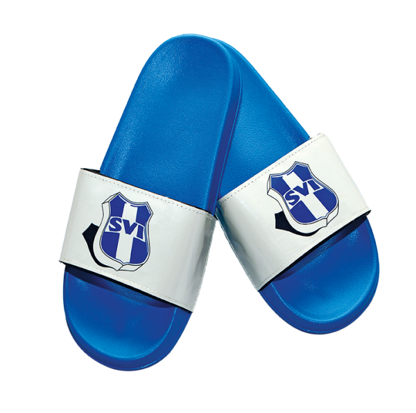 Badslippers Blauw/Wit met logo